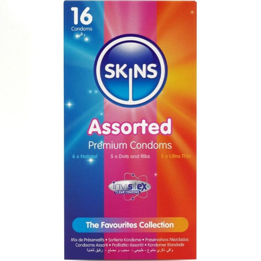 Confezione assortita di 16 conserve premium SKINS, alimenti conservati di alta qualità in lattina.