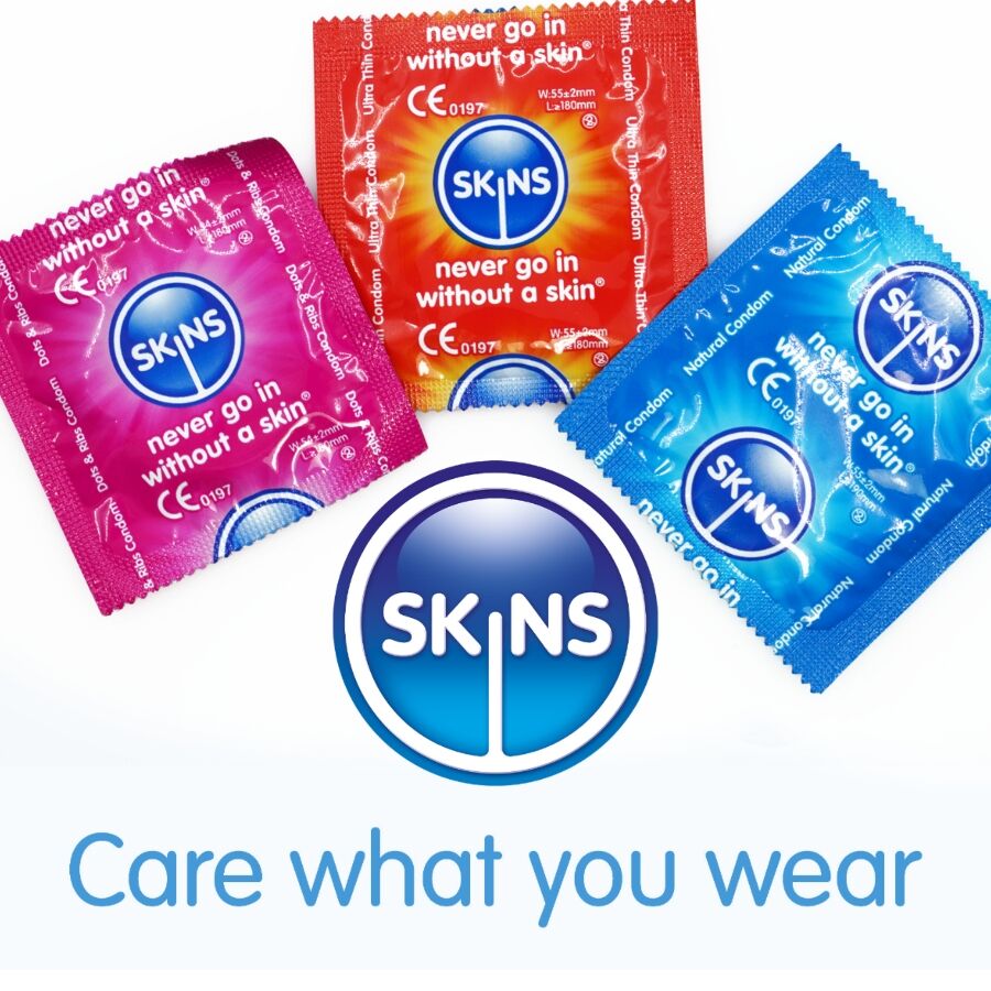 Confezione assortita di 16 conserve premium SKINS, conserve di alta qualità in un'immagine illustrativa.