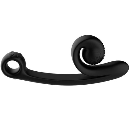Vibratore a forma di spirale nero SNAIL VIBE con curva ergonomica, ideale per stimolazione precisa e piacevole.