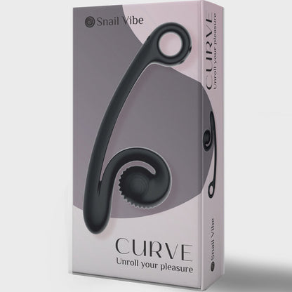 Vibratore curva nero SNAIL VIBE con forma ergonomica e superficie liscia, ideale per stimolazione e piacere personale.