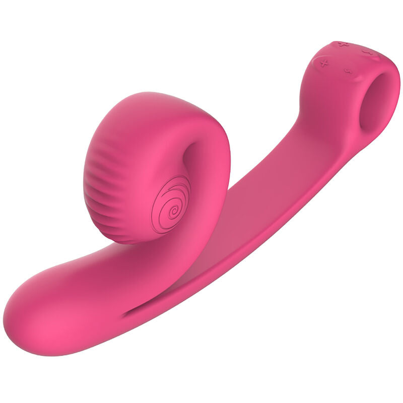Vibratore curvo rosa SNAIL VIBE con design ergonomico e texture liscia, perfetto per stimolazione e piacere.