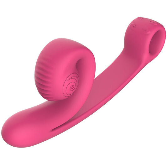 Vibratore curvo rosa SNAIL VIBE con design ergonomico e texture liscia, perfetto per stimolazione e piacere.