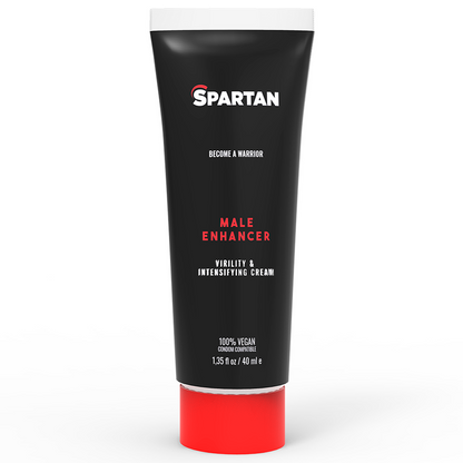 Gel di coppia Spartan, crema virilità e insensificante, confezione con tubi da 100% vegano, prodotto per migliorare le prestazioni.