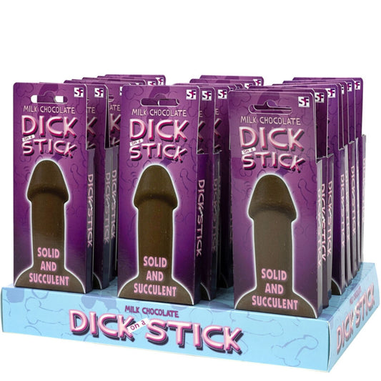 Lecca al pene Spencer & Fleetwood al cioccolato al latte, dolce snack con forma divertente e gustosa, in confezione colorata.