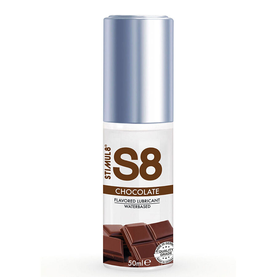 Lubrificante al cioccolato STIMUL8 S8 da 50 ml, crema lubrificante aromatica e morbida, ideale per uso personale e intimo.