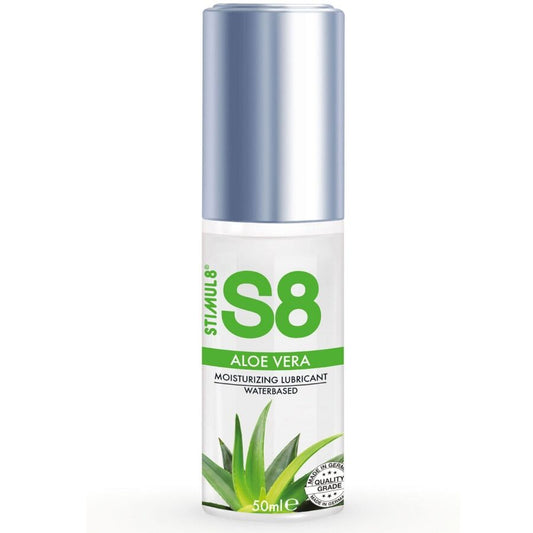 Lubrificante all'Aloe Vera STIMUL8 S8 da 50 ml, crema idratante e lenitiva, ideale per uso intimo e comfort naturale.