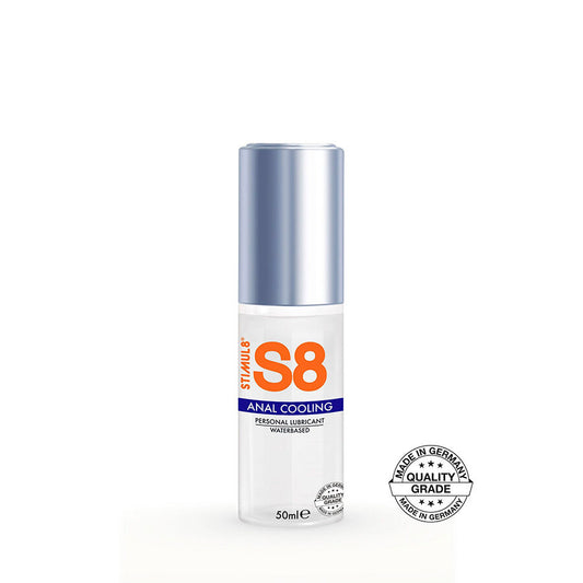Lubrificante anale STIMUL8 S8 con effetto freddo, 50 ml, gel idratante e rinfrescante per uso intimo e sicuro.