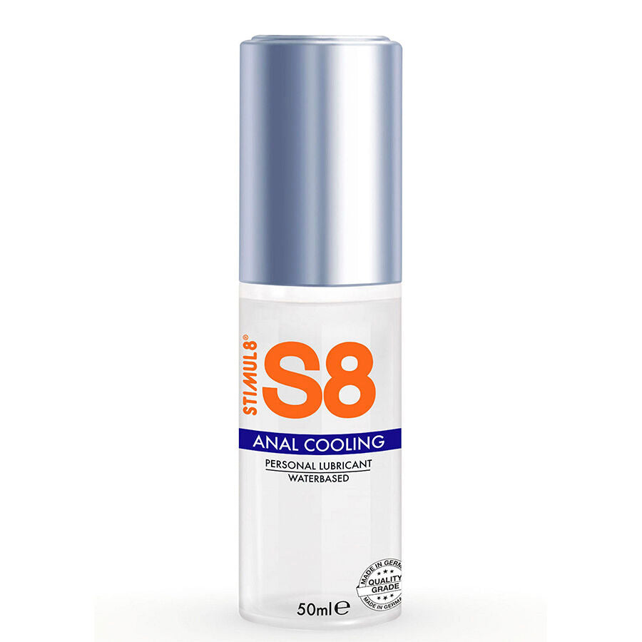 Lubrificante anale STIMUL8 S8 con effetto freddo, 50 ml, gel lubrificante per piacere e comfort durante l'uso.