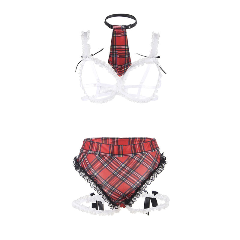 Costume sexy da scuola SUBBLIME con reggiseno, taglia L/XL, in tessuto aderente e dettagli seducenti, perfetto per carnevale.