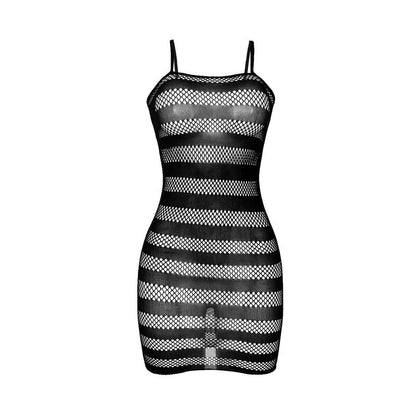 Vestito in rete con strisce nere SUBBLIME DRESSES, taglia unica, dettaglio di strisce nere e tessuto trasparente.