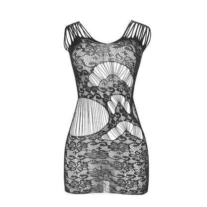 Vestito lungo nero SUBBLIME con schiena aperta a rete, taglia unica, abbigliamento elegante e alla moda.