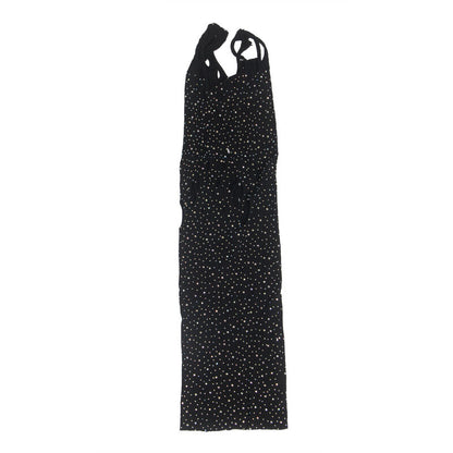 Vestito a rete nero SUBBLIME DRESSES con diamanti brillanti, design elegante e taglia unica, visibile in primo piano.