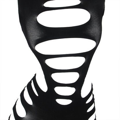Vestito elastico a rete nero SUBBLIME DRESSES con maniche lunghe, taglia unica, stile trendy e moderno.