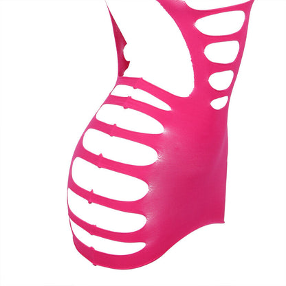 Vestito elastico a rete rosa SUBBLIME Dresses con maniche lunghe, taglia unica, tessuto morbido e leggero.