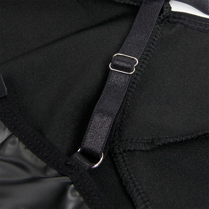 Abito nero con spalline in pelle nera SUBBLIME, taglia L/XL, elegante e alla moda, indossato su modella.
