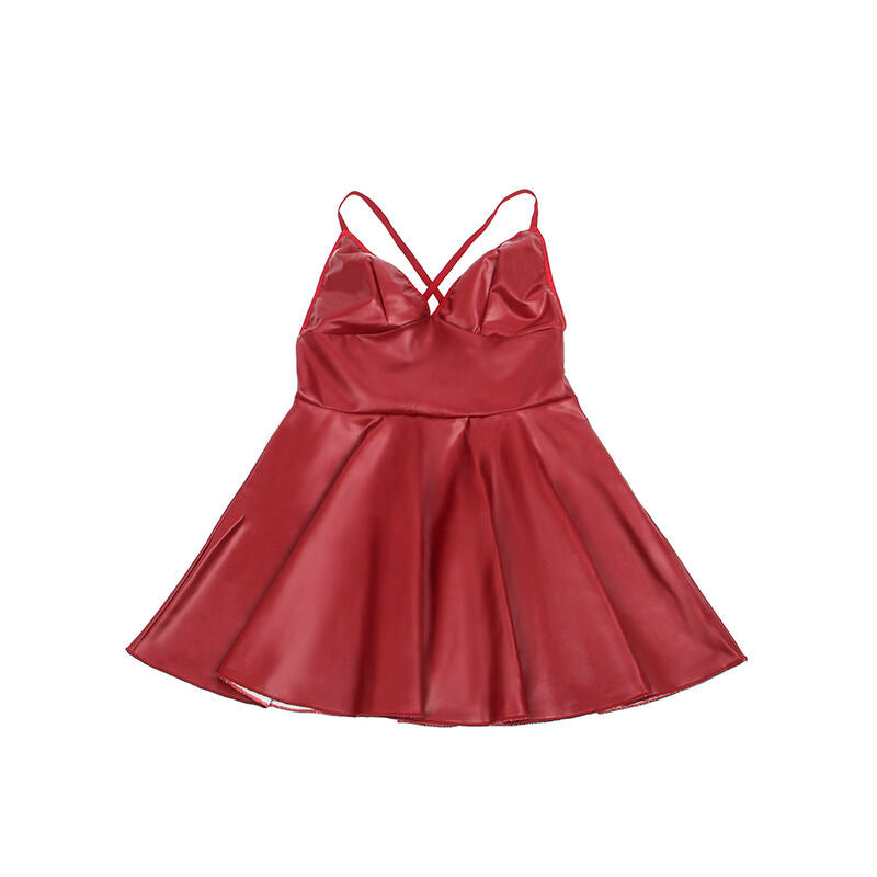 Abito con spalline in pelle Bordeaux SUBBLIME DRESSES, taglia L/XL, in tessuto elegante e alla moda.