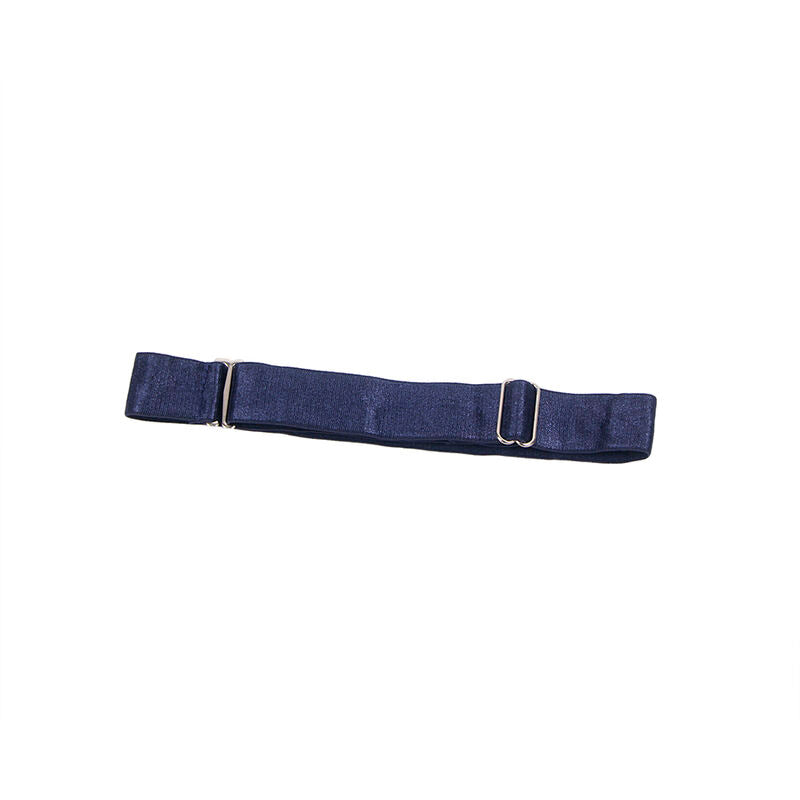 Abito con spalline in pelle blu di SUBBLIME DRESSES, taglia S/M, dettaglio elegante e moderno, indossato su modello.