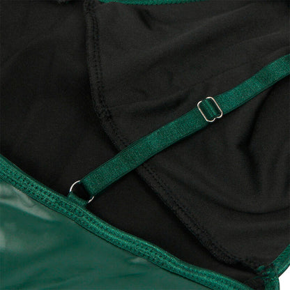 Abito con spalline in pelle verde SUBBLIME DRESSES, taglia S/M, vestibilità elegante e tessuto morbido.