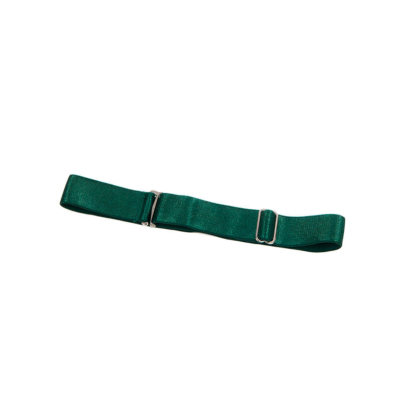 Abito verde con spalline in pelle SUBBLIME DRESSES, taglia L/XL, tessuto elegante e dettagli alla moda.