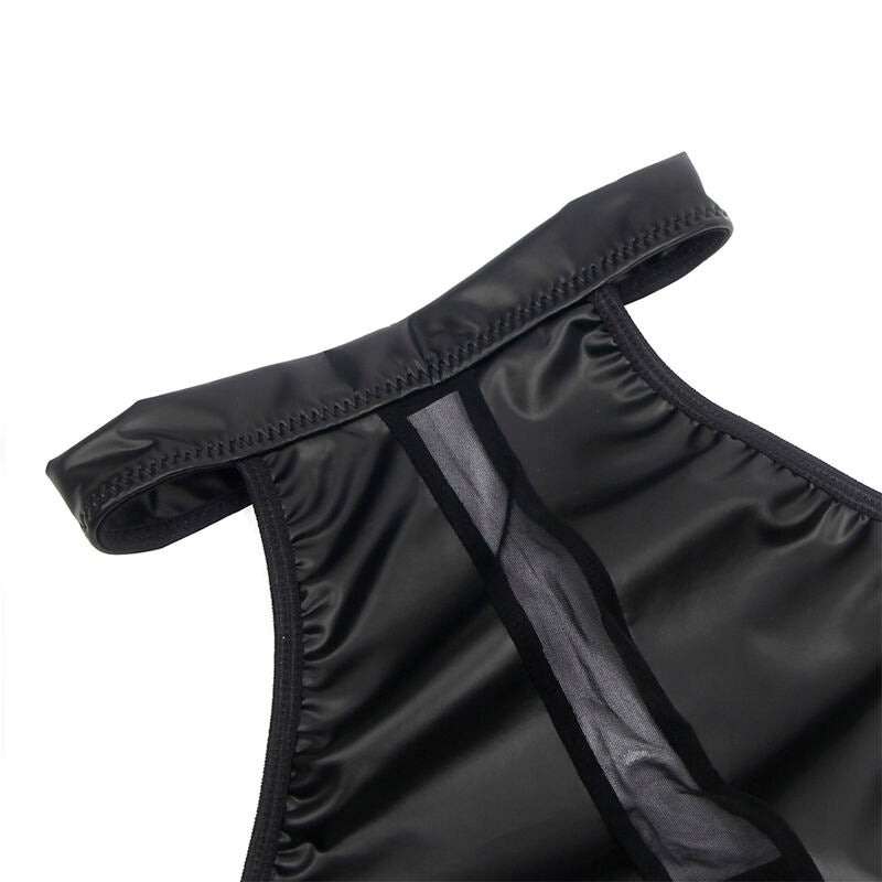 Abito nero SUBBLIME DRESSES con scollo alto e dettagli trasparenti, taglia L/XL, vestibilità elegante e moderna.