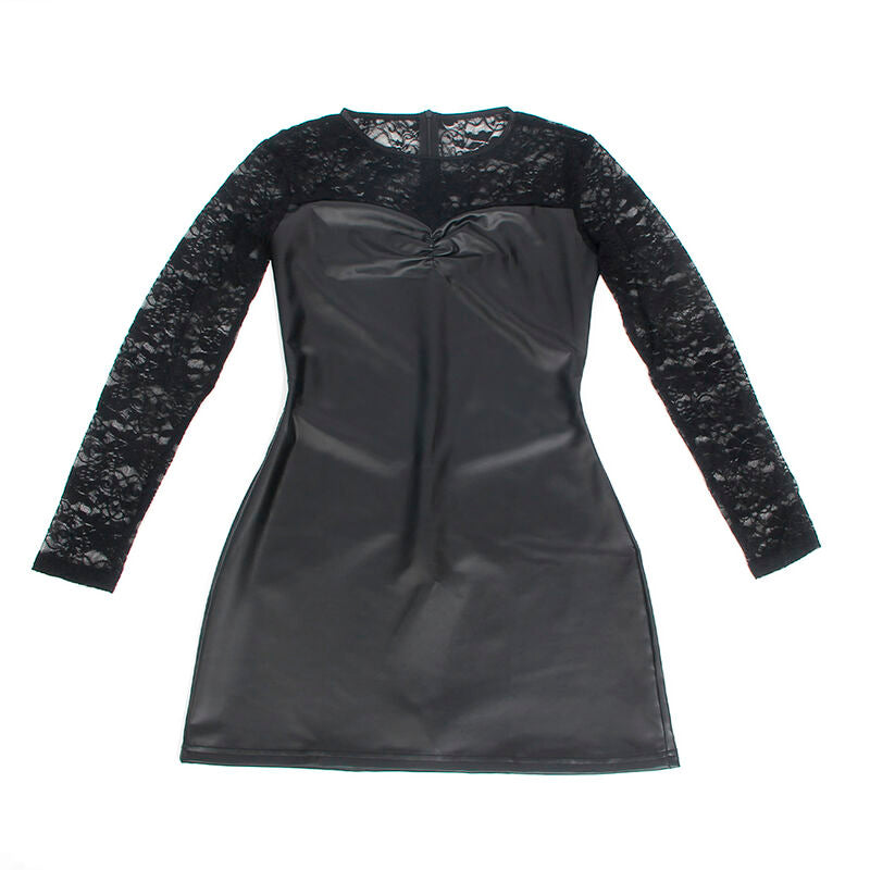 Abito nero con maniche lunghe e dettagli in pizzo di SUBBLIME DRESSES, taglia S/M, tessuto elegante e femminile.