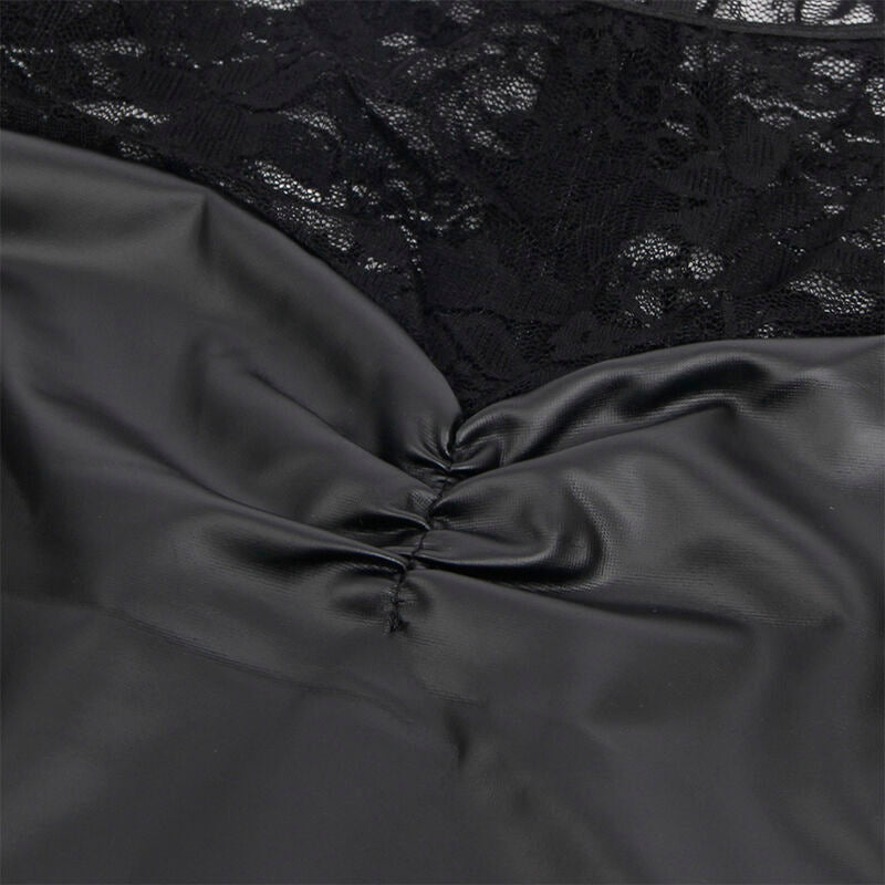 Abito nero con maniche lunghe e inserti in pizzo, modello SUBBLIME 955595, taglia S/M, vestito elegante e femminile.