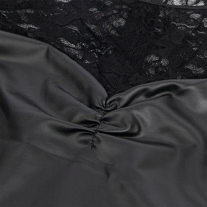 Abito lungo nero con maniche lunghe e dettagli in pizzo, marca SUBBLIME DRESSES, taglia L/XL, elegante e femminile.
