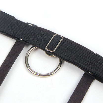 Giarrettella punk in pelle nera regolabile SUBBLIME FETISH, accessorio in stile alternativo e unisex, con dettagli in pelle e fibbie.