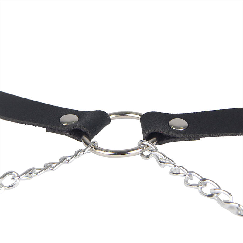Cintura in pelle nera SUBBLIME FETISH con dettaglio elegante, taglia unica, adatta a vari stili e outfit.