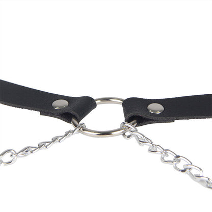 Cintura in pelle nera SUBBLIME FETISH con dettaglio elegante, taglia unica, adatta a vari stili e outfit.