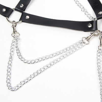 Reggiseno imbracatura SUBBLIME FETISH con catena dettaglio, stile unico, taglia unica, accessorio di moda audace e seducente