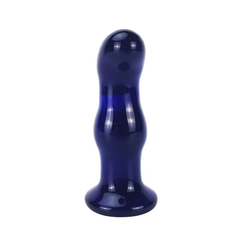 Butt plug in vetro vibrante TOYJOY, design lucido e colorato, per stimolazione e piacere sensoriale.
