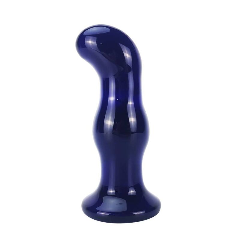Buttplug TOYJOY The Gleaming in vetro vibrante, design elegante e trasparente, ideale per stimolazione e giochi erotici.