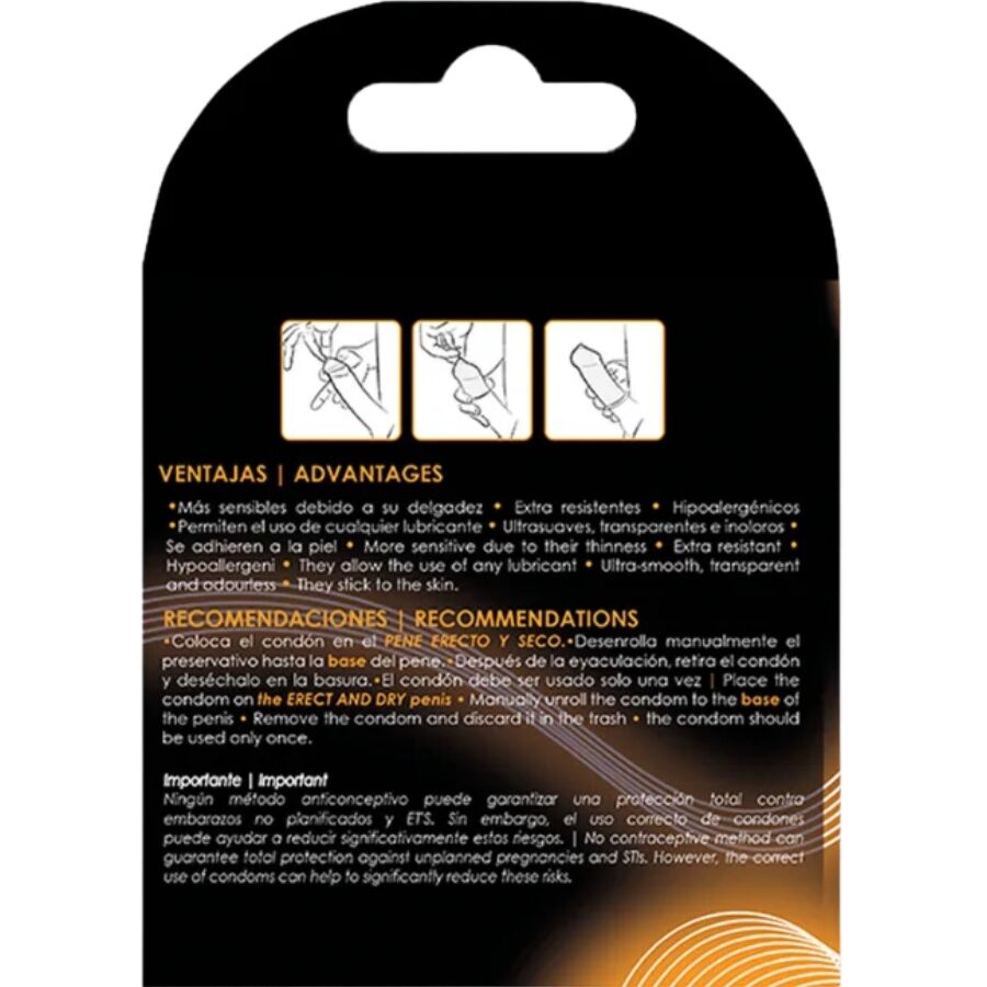 Preservativi senza lattice UNIQ Classic, confezione da 3 unità, con confezione di preservativi in ​​materiale sicuro e resistente