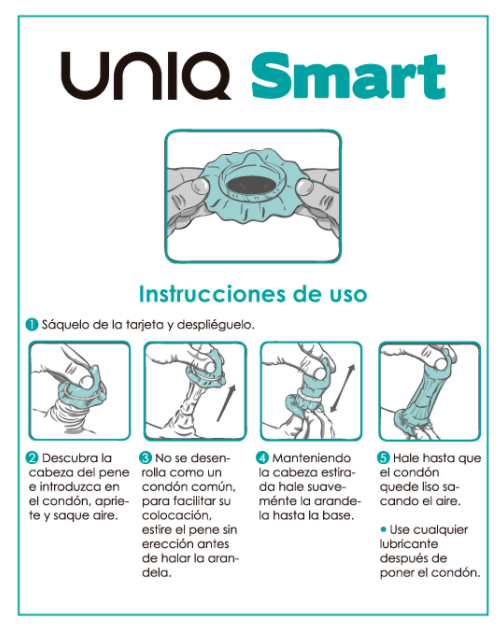 Preservativi UNIQ Smart senza lattice, confezione da 3 unità, con design naturale e adatti per pre-erezione.