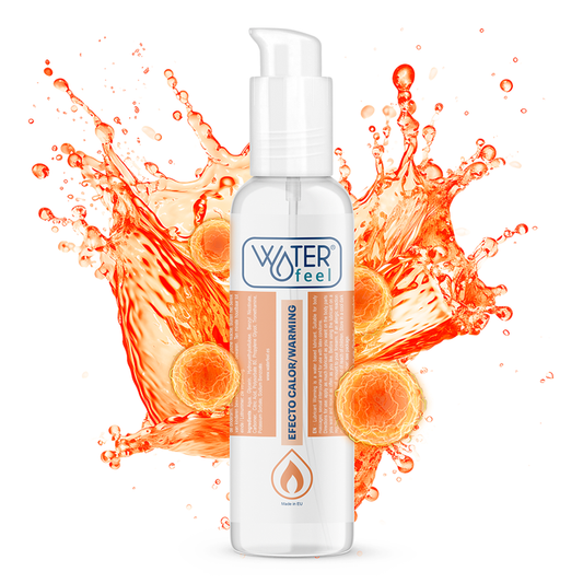 Lubrificante ad effetto calore Waterfeel da 150 ml, liquido trasparente per massaggi e relax.