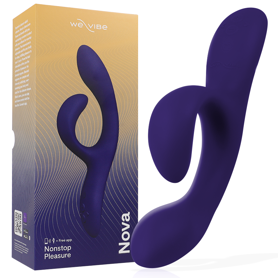 Vibratore WE-VIBE Nova 3 Rabbit blu notte, stimolatore erotico con design ergonomico e controlle remoto.