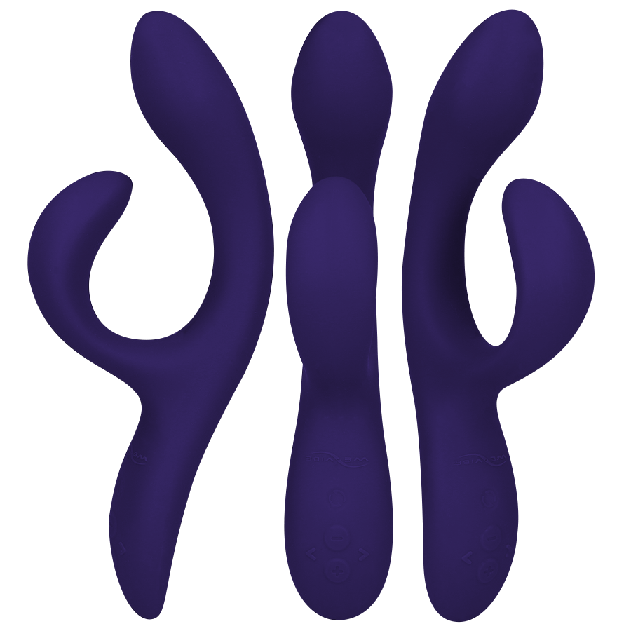 Vibratore Nova 3 Rabbit WE-VIBE blu notte, design ergonomico e stimolante, con dettagli realistici e controlli intuitivi.