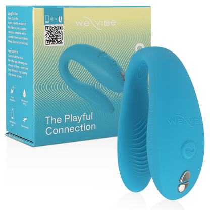 Stimolatore doppio WE-VIBE Sync Go viola con design ergonomico, ideale per il piacere e il benessere sessuale.