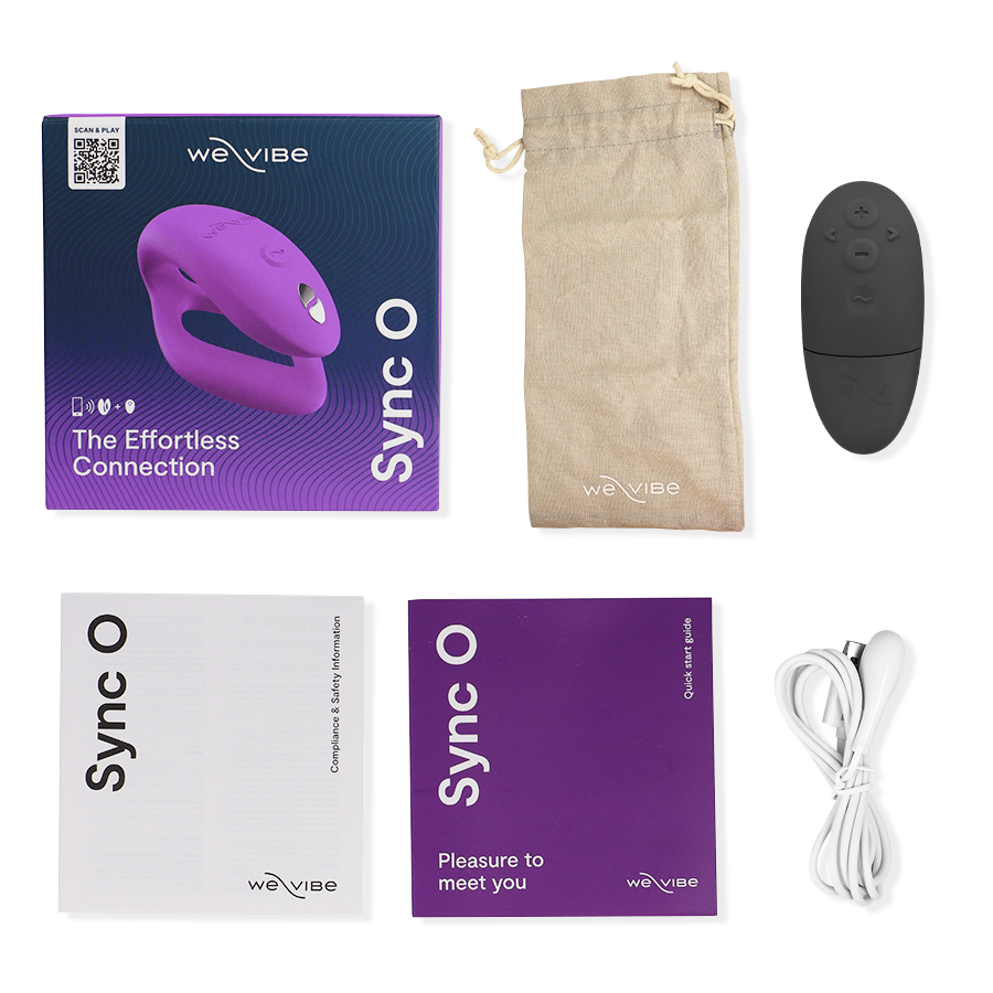 Vibratore WE-VIBE Sync viola con telecomando, design flessibile e ergonomico per stimolazione personale.