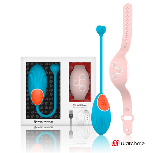 Orologio WearWatch WatchMe Telecomando Uovo blu e rosa con schermo e pulsanti, design compatto e colorato.