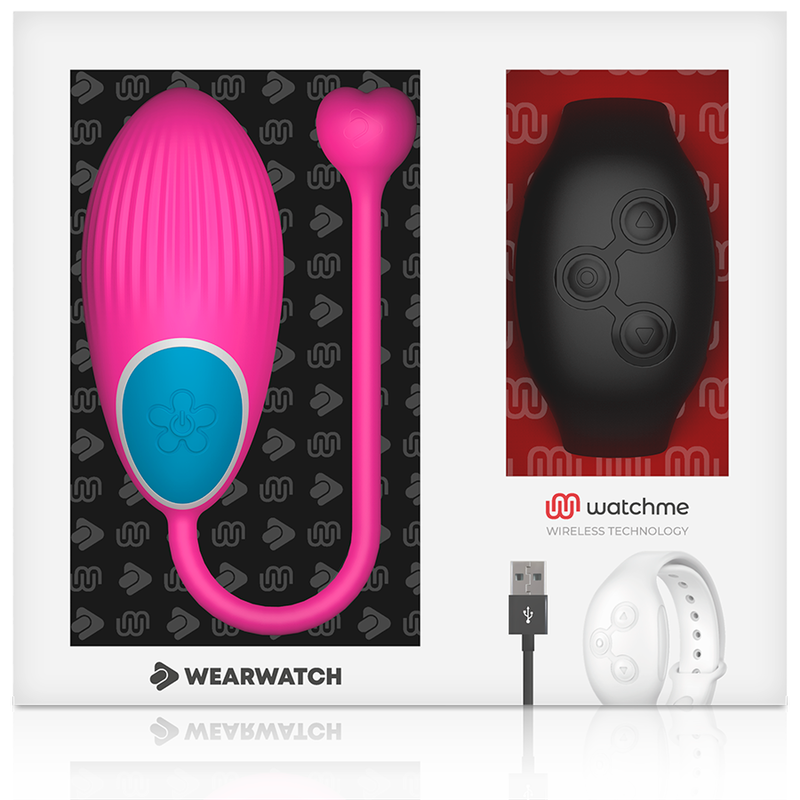 Orologio WearWatch WatchMe Telecomando Uovo Fucsia e Jet, display digitale e design moderno, vista frontale dell'oggetto.
