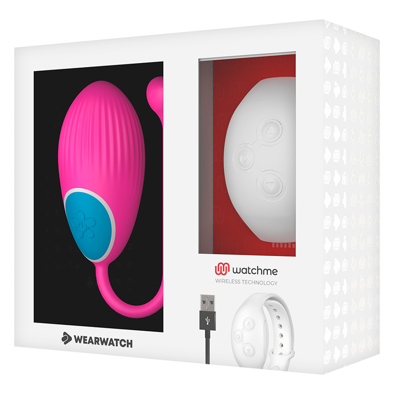 Orologio telecomando Wearwatch WatchMe Niveo a forma di uovo color fucsia, tecnologia innovativa, vista frontale.