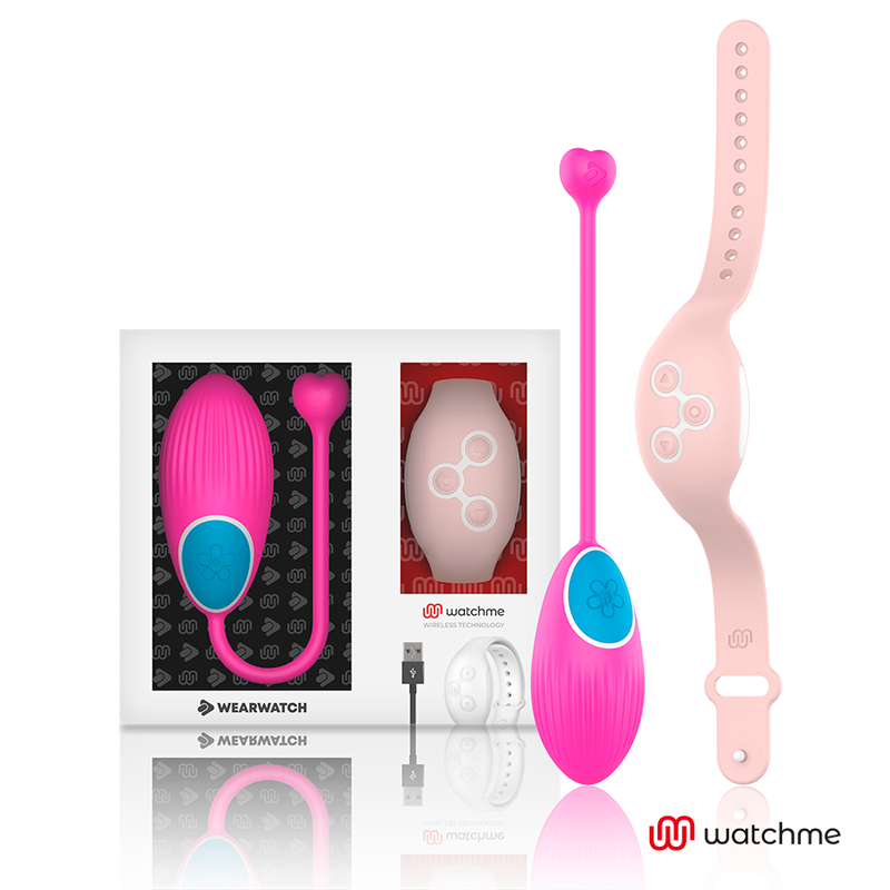 Orologio WearWatch WatchMe telecomando uovo rosa fucsia con schermo digitale e cinturino in silicone.