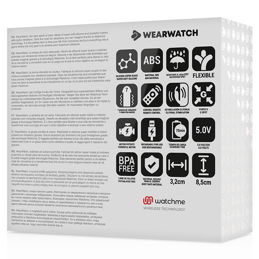 Vibratore WatchMe di WEARWATCH con tecnologia doppia, resistente all'acqua mare e neve, in colore neutro.