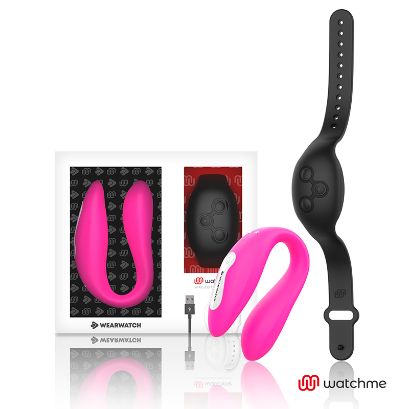 Vibratore WearWatch WatchMe doppia tecnologia, colore fucsia e azabache, con design elegante e dettagli visibili nell'immagine.