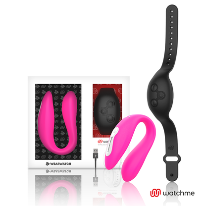 Vibratore WearWatch WatchMe doppia tecnologia, colore fucsia e azabache, con design elegante e dettagli visibili nell'immagine.