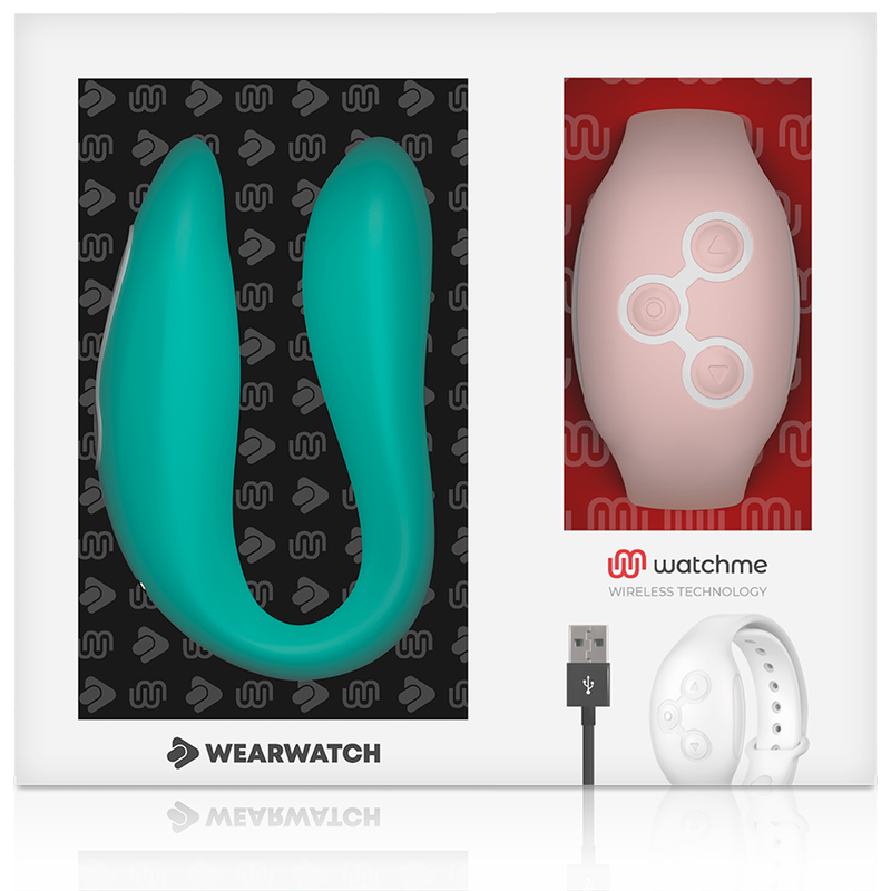 Vibratore doppia tecnologia WEARWATCH WATCHME rosa, resistente all'acqua di mare, con design ergonomico e dettagli in rilievo