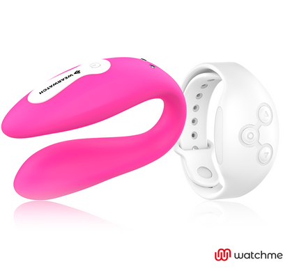 Vibratore doppia tecnologia WEARWATCH WATCHME color fucsia e neve, design ergonomico e dettagli rotondi per massaggi e piacere