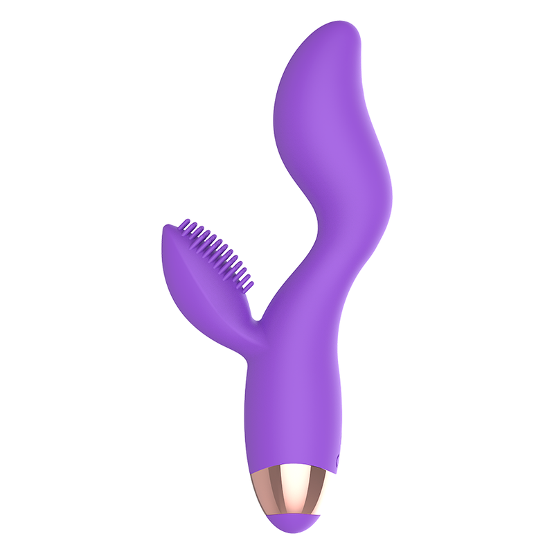 Vibratore in silicone ricaricabile WOMANVIBE per donna, design ergonomico e morbido, ideale per il piacere personale.